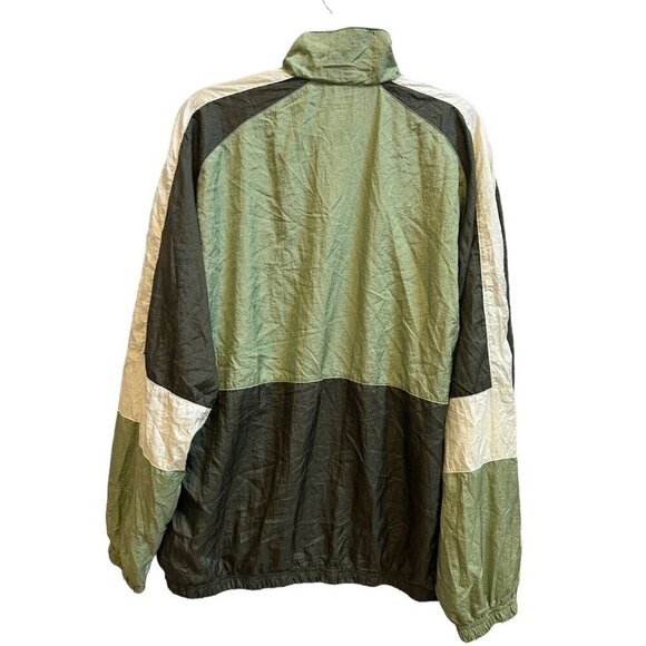 Champion Windbreaker Full Zip Green Color block Track Jacket Mens Sz Large - Picture 10 of 10